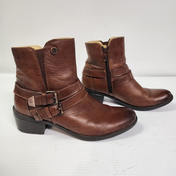 Bussola Antwerpen Avy Nevada Russet Leather Ankle Strap Boots Size 38 - Picture 5 of 11